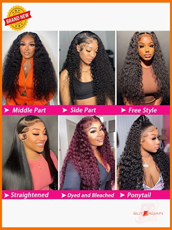 Deep Wave Lace Front Wig Human Hair 180% Density 13x4 HD Lace Pre Plucked